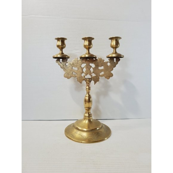 Vintage candelabra candle holders/ 3 arm candelabras/ candelabra perfect for - Picture 2 of 10